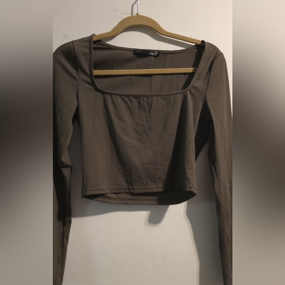 Elegant Brown Long Sleeve Bodysuit - Picture 6 of 10